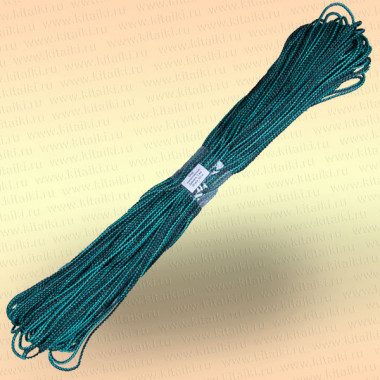 Шнур универсальный 50 м, диаметр 4 мм, цвет черно-зеленый