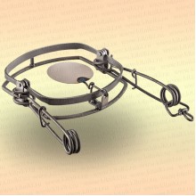 Капкан охотничий металлический тарелочный, витая пружина Сибирь-МТ-5