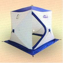 Палатка зимняя куб Следопыт-Эконом 1,8х1,8х1,8 м, 2-местная, утепленная, бело-синяя