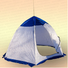 Палатка зимняя Зонт 8618, бело-синяя, без дна 2,0х2,0 м х1,6 м