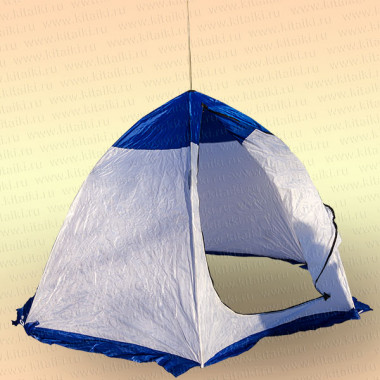 Палатка зимняя Зонт, бело-синяя, без дна 2,4 х 2,4 х1,8 м