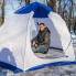 Палатка зимняя Зонт, бело-синяя, без дна 2,4 х 2,4 х1,8 м