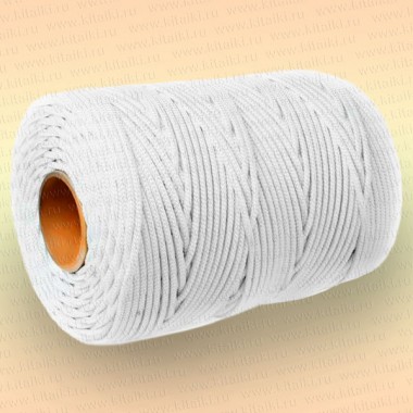 Шнур плетеный Стандарт, на бобине 400 м, диаметр 5,0 мм, белый